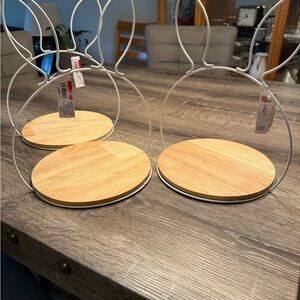 Bunny Ear Metal + Wood Stands 🐰 | Set of 3 | NWT | Easter Decor